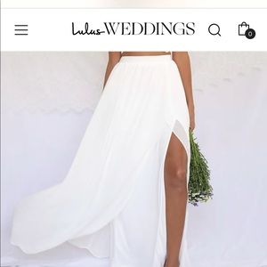 Lulus white chiffon skirt